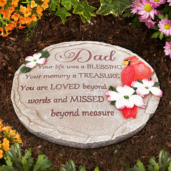 Dad Memorial Stone, Cardinal Dad Garden Stone Sympathy Gift for Loss of Dad, Loss of Father Gift TNS1