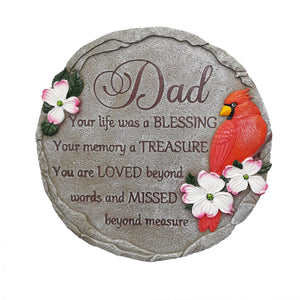 Dad Memorial Stone, Cardinal Dad Garden Stone Sympathy Gift for Loss of Dad, Loss of Father Gift TNS1