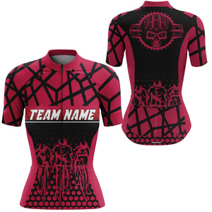 Womens team road cycling jersey Custom pink cycle bicycling shirts Anti-UV Cycling biking uniform| SLC63