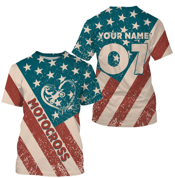 American Motocross Personalized Jersey Dirt Bike Riding Shirt Patriotic Off-road Motorcycle Riders| NMS511