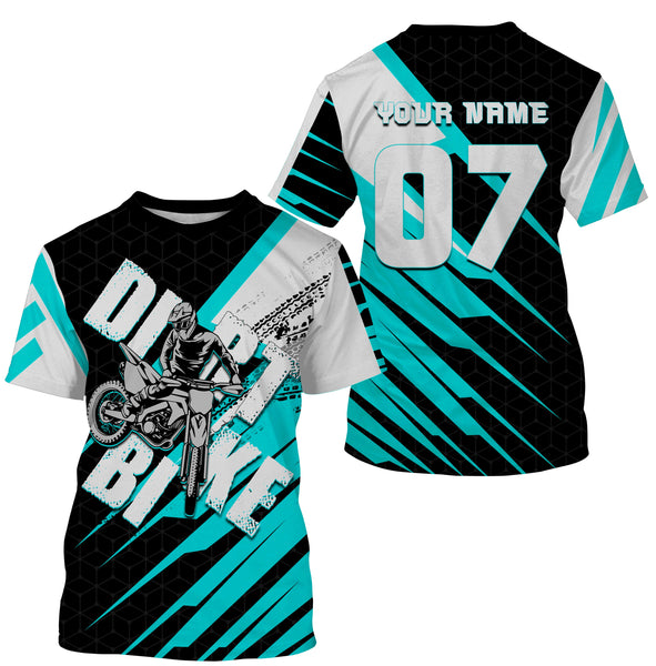 Turquoise custom dirt bike jersey UPF30+ kid&adult riders motocross racing off-road motorcycle| NMS881