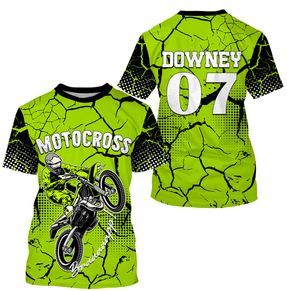 Brap Motocross Jersey Personalized UV Protect, UPF 30+ Dirt Bike Youth Long Sleeves Riders Racewear| NMS369