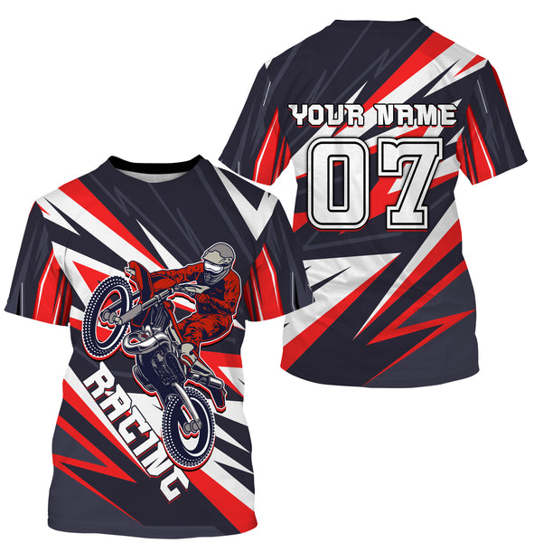 Personalized Racing Jersey UV Protect, UPF 30+ Dirt Bike Youth Long Sleeves Riders Motocross Racewear| NMS371