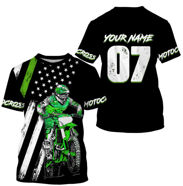 Personalized Motocross Jersey American Kid&Adult UPF30+ Dirt Bike Racing Off-road Riders Motorcycle Shirt| NMS639