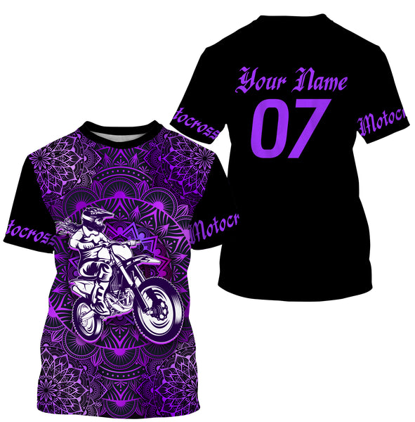 Motocross Girl Jersey Personalized UPF30+ Purple MX Women Shirt Female Dirt Bike Rider Motorcycle| NMS660