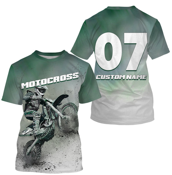 Motocross Personalized Long Sleeves Hoodie T-shirt, All Over Printed Motorcycle Off-road Dirt Racing| NMS301