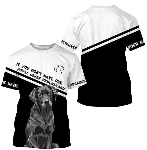 Black Labrador Retriever T-shirt Long Sleeve Hoodie| Custom Labrador Lovers Shirt Lab Mom Lab Dad| JTSD316