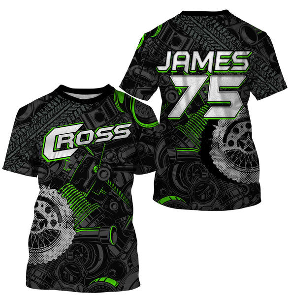 Personalized Camo Cross Jersey UPF30+ UV Protect, Motocross Supercross Racing Motorcycle Rider Racewear NMS456