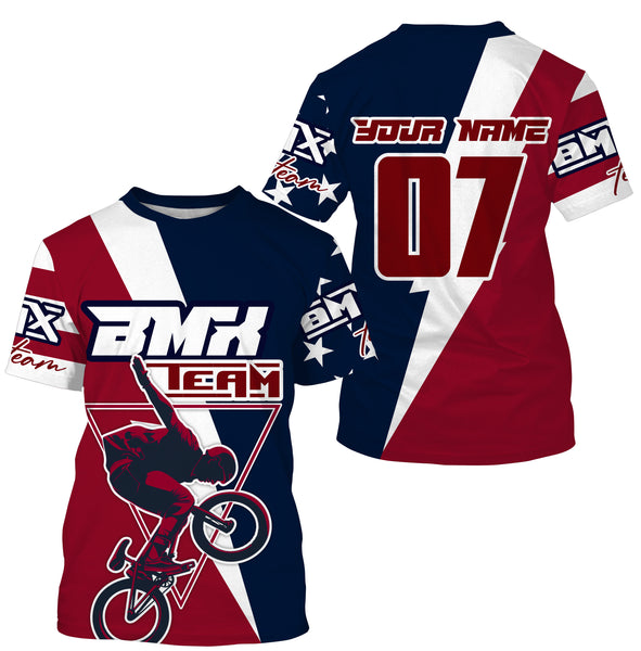 Patriotic USA BMX Cycling jersey Personalized UPF30+ riding America Flag off-road adult&kid racewear| SLC17