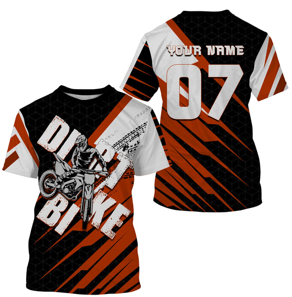 Orange custom dirt bike jersey UPF30+ kid&adult riders motocross racing off-road motorcycle shirt| NMS880