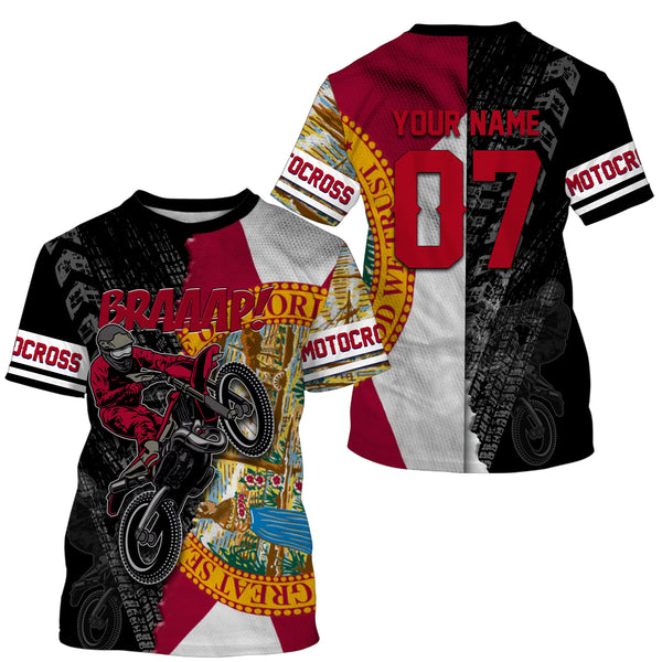 Florida Motocross Jersey Brap Custom Youth Mens Womens FL Dirt Bike Off Road MX Motorcycle| NMS828