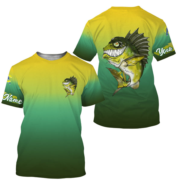 Largemouth Bass fishing custom name with angry bass ChipteeAmz's license art UV protection shirts AT001