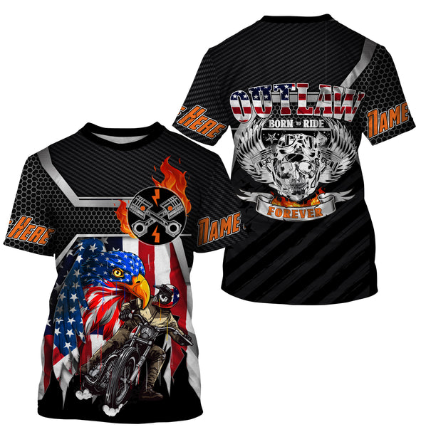 American Eagle Biker Jersey UPF 30+ Anti UV Personalized Motorcycle Off-road Racing Patriotic Racewear| NMS462