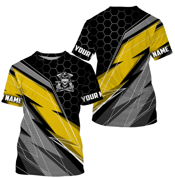 Personalized Riding Jersey, T-shirt, Hoodie, Motocross Racing Shirt, Dirt Bike Motorcycle Long Sleeves for Off-Road Biker - Yellow| NMS279