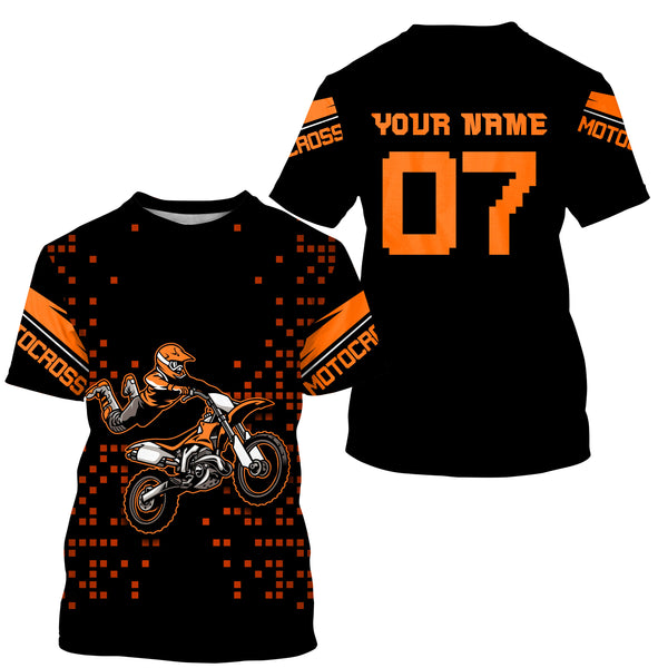 Custom Motocross jersey UPF30+ kid&adult orange dirt bike racing off-road motorcycle riders| NMS883