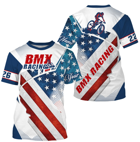 Patriotic BMX racing jersey Custom UPF30+ Cycling Gear US off-road racewear for adult&kid| SLC24