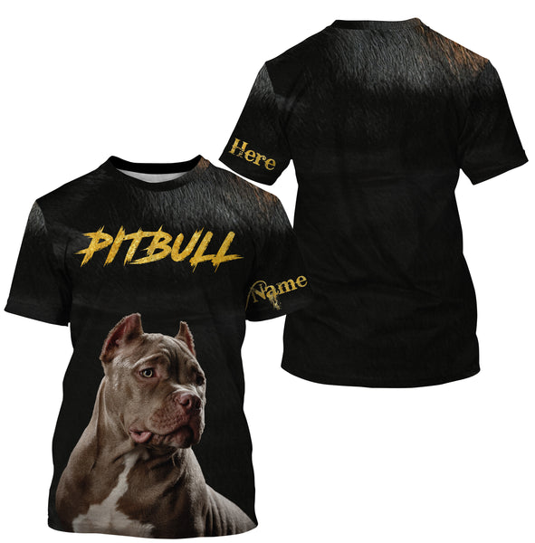 Pitbull Dog Lover Hoodie Long Sleeve| Custom Name Unisex Pitbull Shirt for Dog Lover Dog Mom Dog Dad| JTSD274