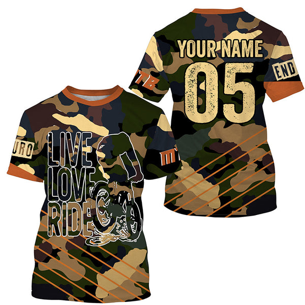 Love live ride Camo MTB downhill jersey UPF30+ adult kid mountain bike shirt Cycling clothes| SLC235