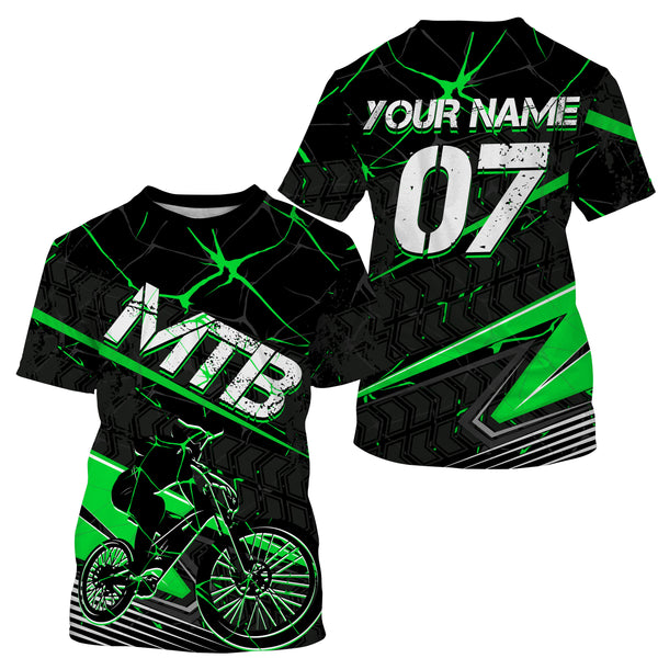 Custom MTB racing jersey UPF30+ green biking shirts Off-road Cycling adult&kid racewear| SLC49