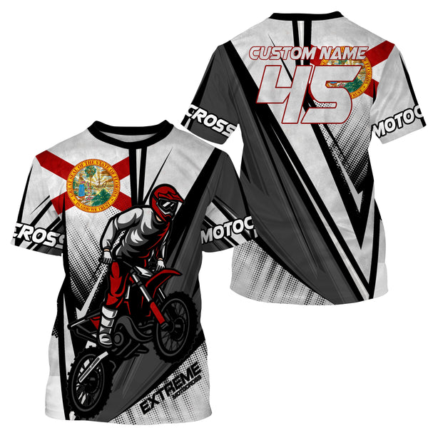 Florida Motocross Jersey Custom Name Number Youth Mens Womens FL Dirt Bike Off Road MX Motorcycle Racing| NMS821