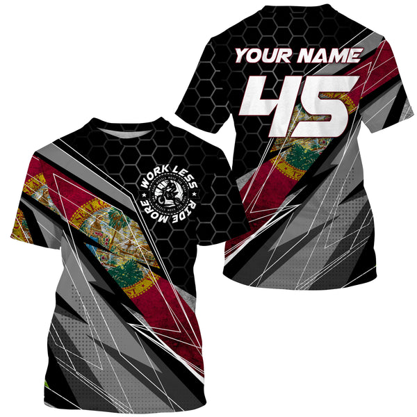 Florida Motocross Jersey Custom Youth Mens Womens Work Less Ride More FL Dirt Bike Off Road MX Motorcycle| NMS825