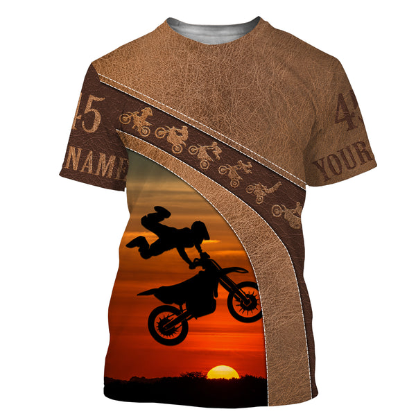 Motocross Leather Pattern Personalized Jersey Dirt Bike Riding Shirt Off-road Motorcycle Riders| NMS510