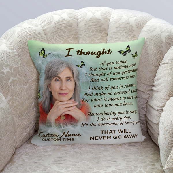 Personalized Memorial Pillow for Loss of Loved One| I Thought Of You Pillow| Memorial Gift Sympathy Gift JPL87