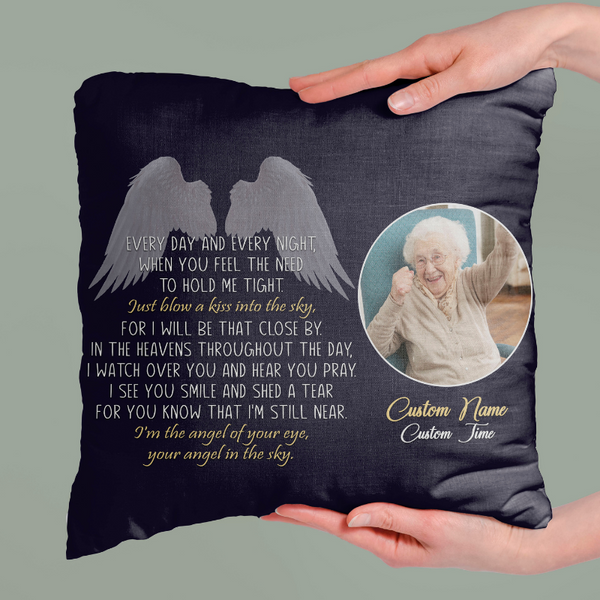 Custom Memorial Pillow for Loss of Loved One| Your Angel In The Sky| Sympathy Gift Memorial Gift| JPL85