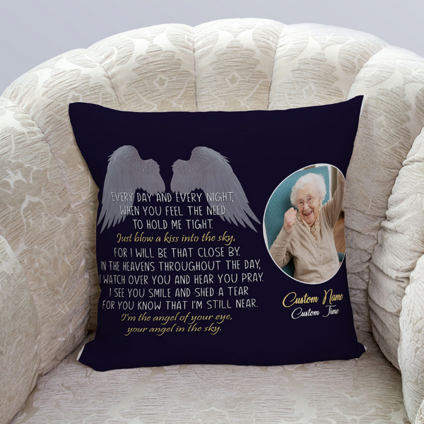 Custom Memorial Pillow for Loss of Loved One| Your Angel In The Sky| Sympathy Gift Memorial Gift| JPL85