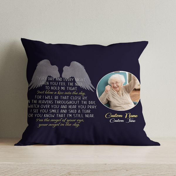 Custom Memorial Pillow for Loss of Loved One| Your Angel In The Sky| Sympathy Gift Memorial Gift| JPL85