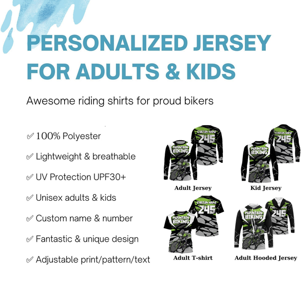 Mountain biking jersey kids youth UPF30+ MTB shirt boys girls cycling jersey mens downhill clothes| SLC255