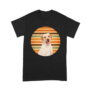 Custom Pet Face Retro T-shirt| Dog Lover Gift Labrador Lover Pet Owner Shirt| JTSD341