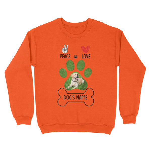 Peace love dog custom dog mom shirt, gift for dog lovers, happy mother's day dog mom D06 NQS1658 - Standard Crew Neck Sweatshirt