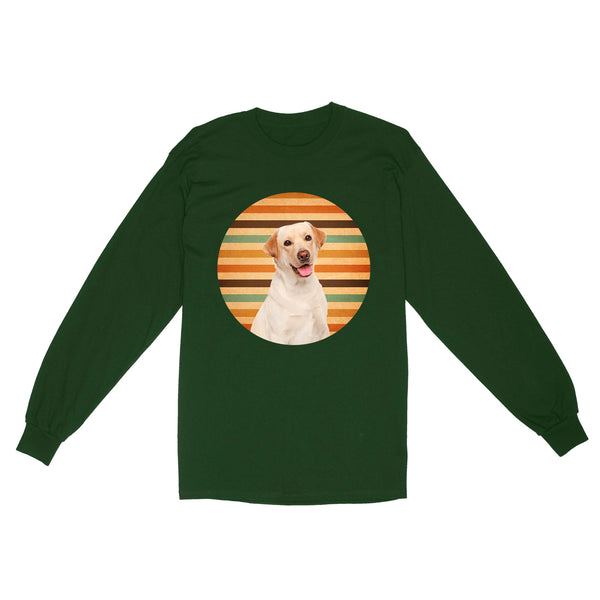 Custom Pet Face Retro Long Sleeve| Dog Lover Gift Labrador Lover Pet Owner Shirt| JTSD341