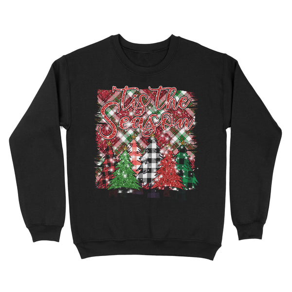 Tis The Season Christmas Tree buffalo Plaid Sweatshirt, Family Christmas Shirts FFS - IPHW1900