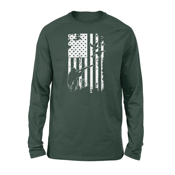 White American flag 4th July duck hunting legend hunter NQSD248 - Standard Long Sleeve