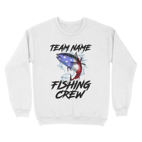 Tuna Fishing American Flag Custom Fishing Sweatshirt for Fishing team, Personalized Patriotic Fishing gifts FFS - IPHW2289