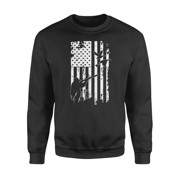 White American flag 4th July duck hunting legend hunter NQSD248 - Standard Crew Neck Sweatshirt