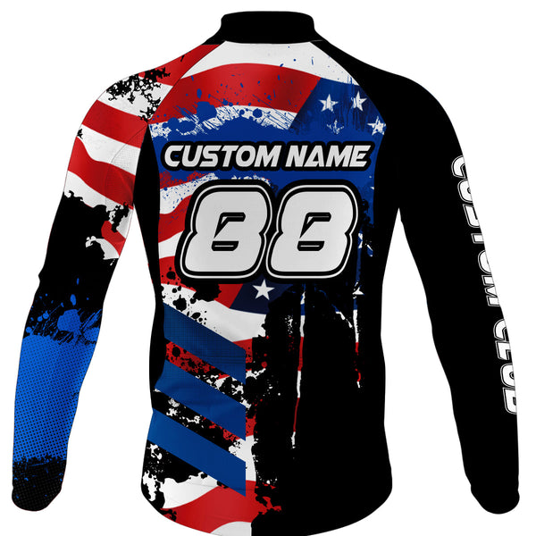 Custom American BMX cycling jersey Cycle gear with 3 pockets Anti-UV Patriotic BMX life shirt| SLC74