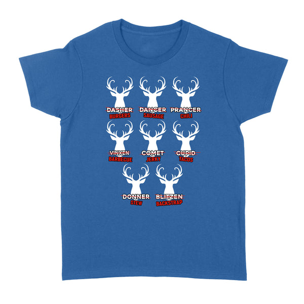 Funny Christmas Reindeer Hunter Shirt, Deer Hunter Gift D02 NQS2460 Standard Women's T-shirt