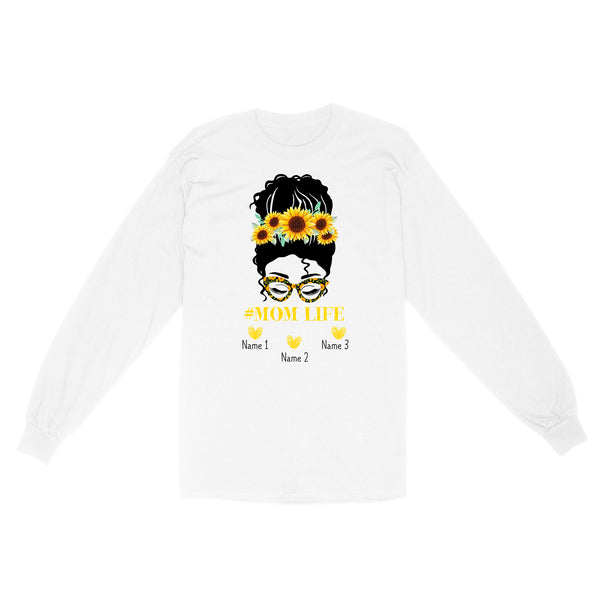 Beautiful mom life shirt sunflower customize name kids, mother's day shirt ideas D06 NQS1540 - Standard Long Sleeve