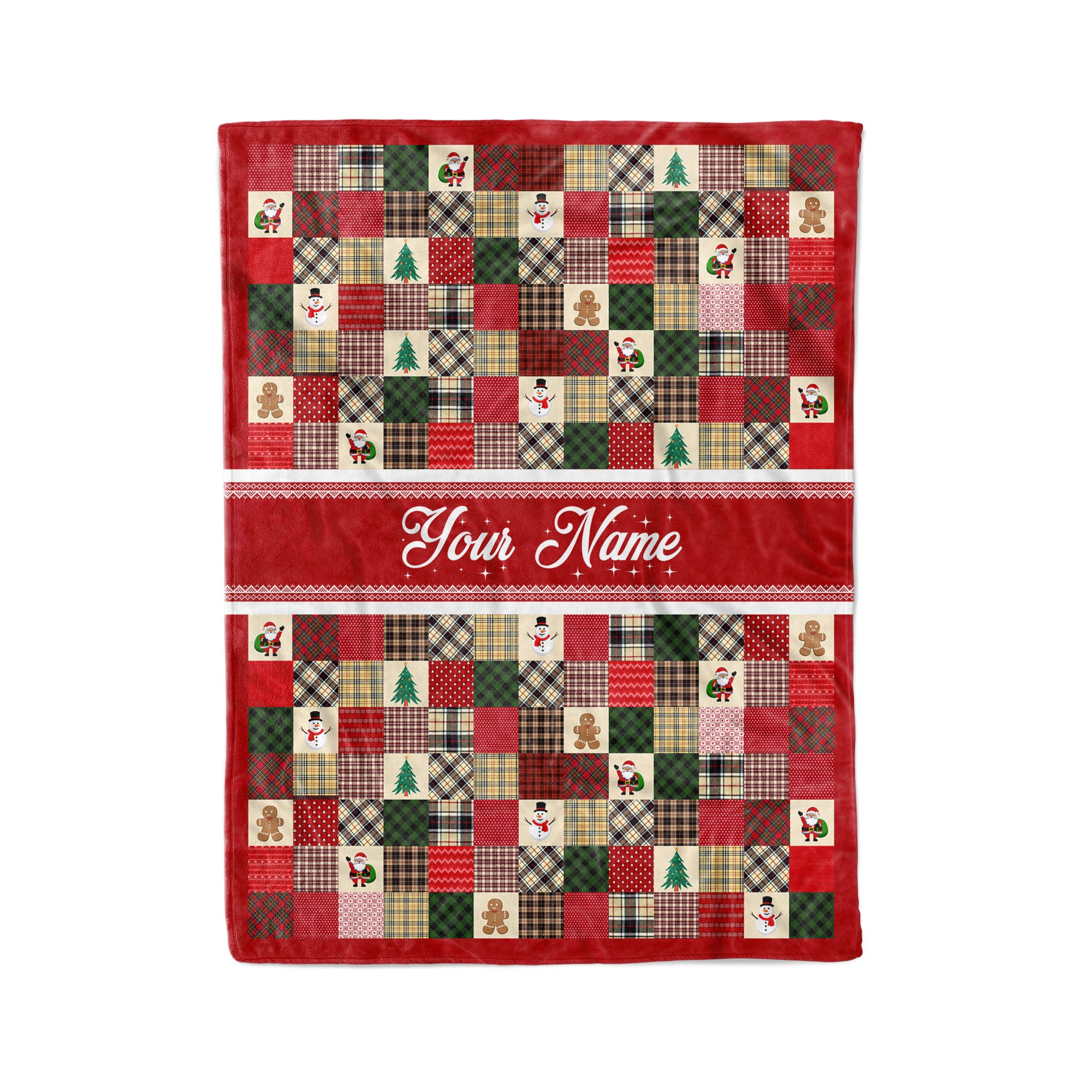 Christmas pattern Customized name Fleece Blanket, Merry Christmas blanket D03 TTN05