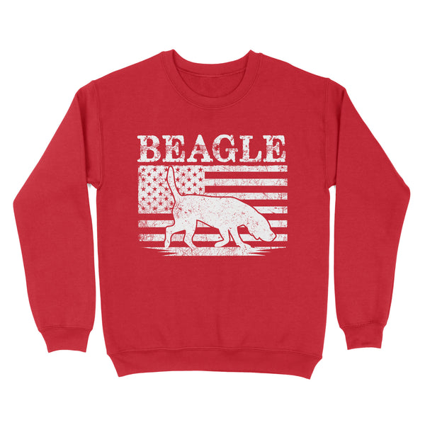 Beagle Dog American Flag Shirt, Mens Beagle Gift, Dog Lover, Hunting Dog Standard Sweatshirt FSD2345D01