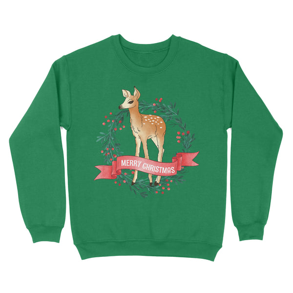 Merry Christmas Deer Sweatshirt FFS - IPHW1917