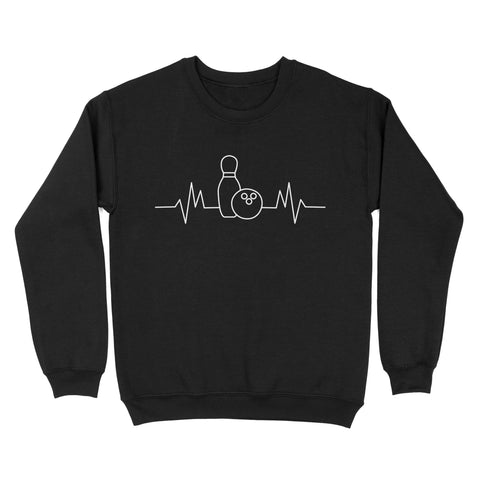 Bowling heartbeat Shirt, Bowling Addict sweatshirt, gift for bowlers NQS4619