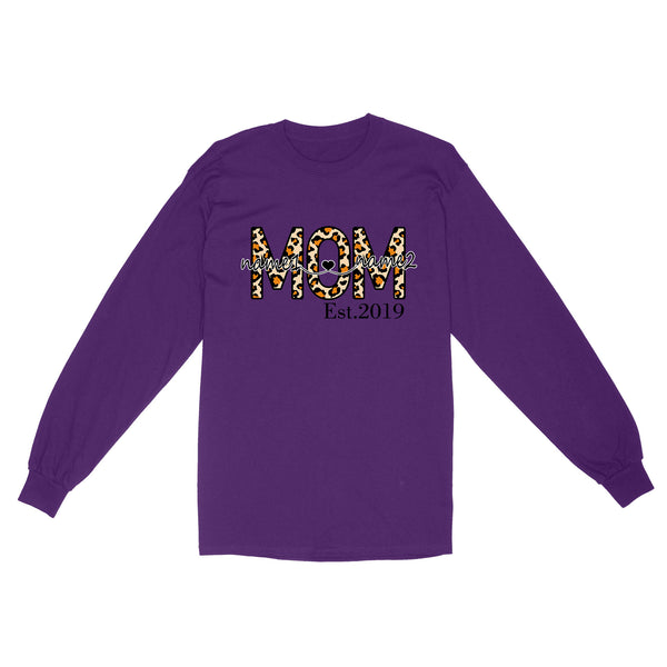Custom kid name Mom Est shirt, Mother's day Shirt, Mother's Day Gift For Mom, Mother's Day Gift D05 NQS1594 - Standard Long Sleeve
