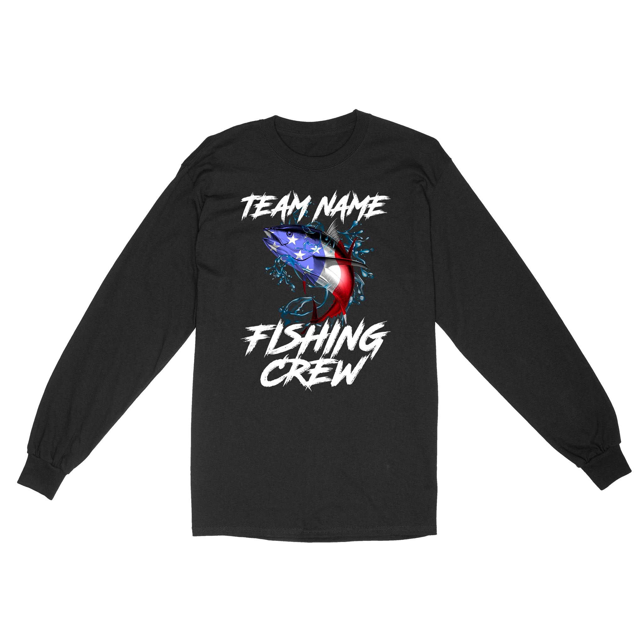 Tuna Fishing American Flag Custom Fishing Long Sleeve for Fishing team, Personalized Patriotic Fishing gifts FFS - IPHW2290