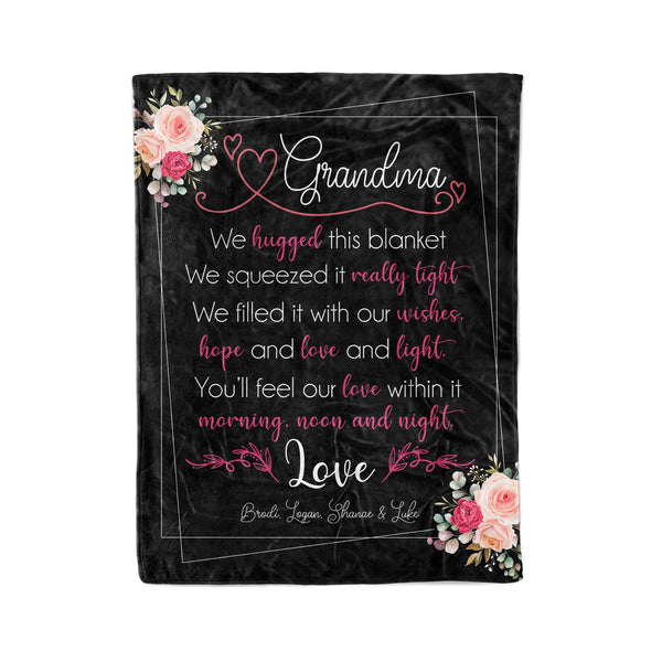 Personalized Grandkids to Grandma blanket Gifts for Nana Grandma - FSD1369D02