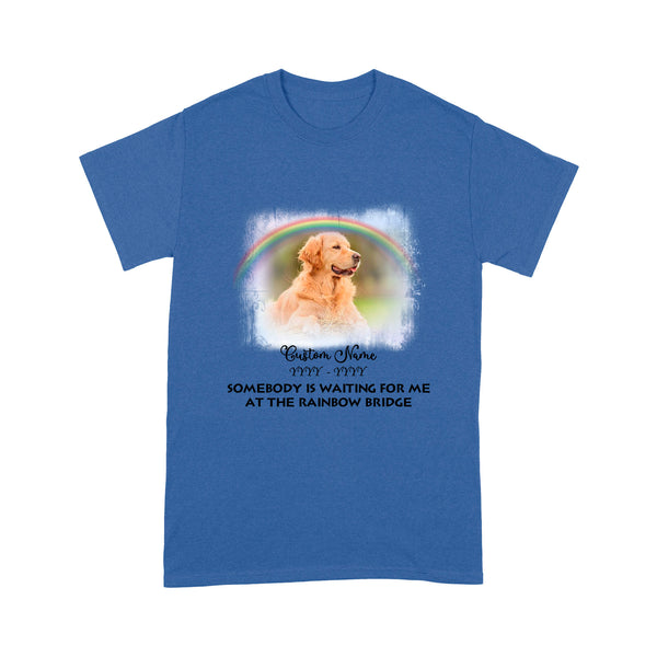 Custom Dog Memorial Gift| Rainbow Dog Memory T-shirt| Dog Remembrance, Dog Sympathy Gift| JTSD185 A02M01