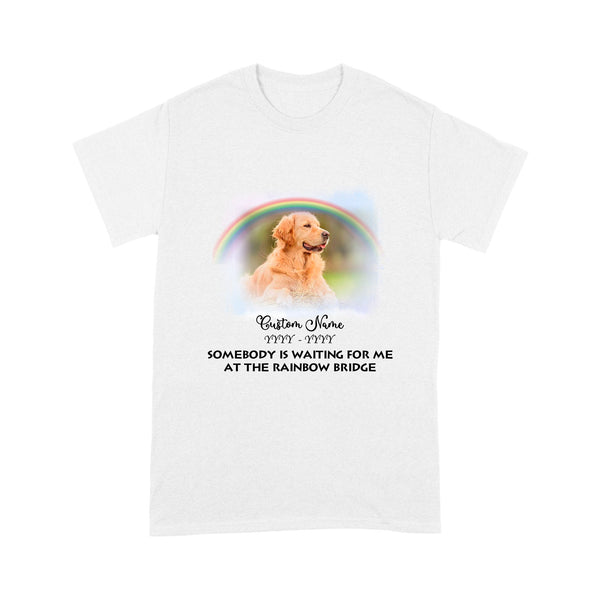 Custom Dog Memorial Gift| Rainbow Dog Memory T-shirt| Dog Remembrance, Dog Sympathy Gift| JTSD185 A02M01